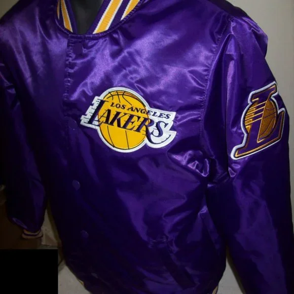 LOS ANGELES LAKERS Starter Snap Down Jacket PURPLE (polyfilled)XL 2X